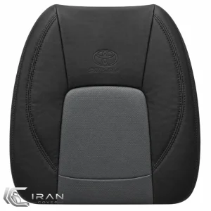 روکش صندلی تویوتا کرولا الیت چرم مشکی وسط چرم طوسی پانچ‌دار تنفسی