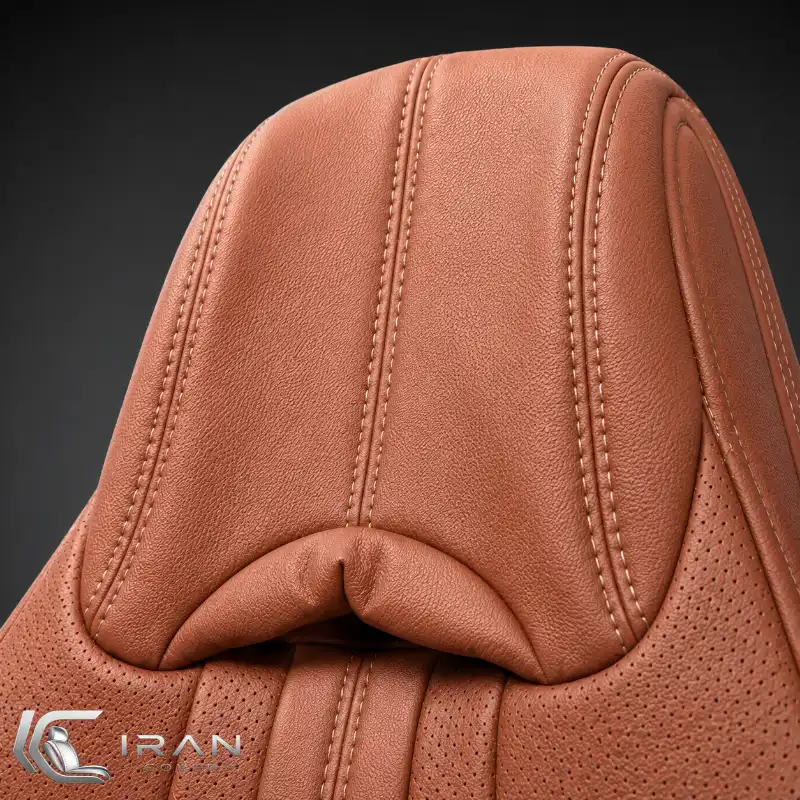 روکش صندلی BYD سانگ پلاس چرم قهوهای پانچدار تنفسی - Image 3