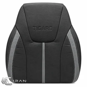 روکش صندلی تیگارد X35 چرم مشکی نوار طوسی وسط پانچ دار تنفسی