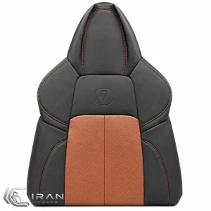 روکش صندلی چانگان CS55 چرم مشکی وسط مارون پانچ‌دار تنفسی