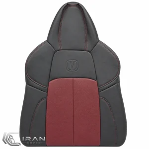 روکش صندلی چانگان CS55 چرم مشکی وسط زرشکی پانچ‌دار تنفسی