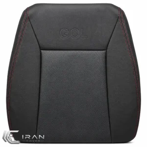 روکش صندلی گل چرم مشکی وسط پانچ دار تنفسی دوخت قرمز
