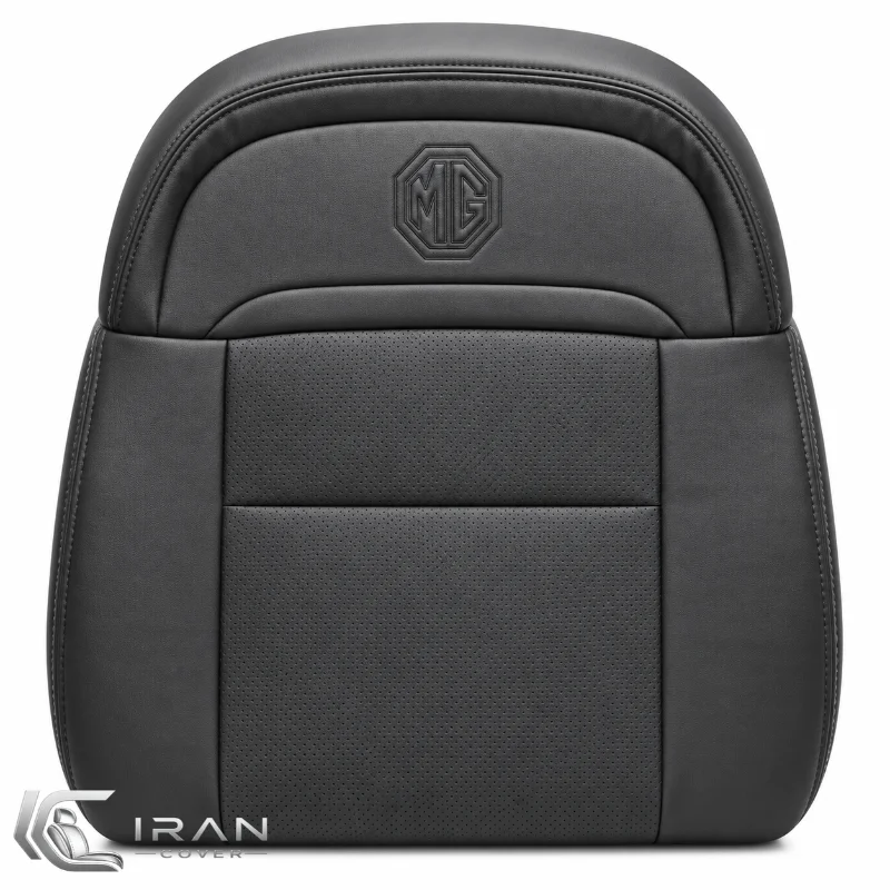 روکش صندلی MG GT 2025 چرم مشکی وسط پانچدار تنفسی دوخت مشکی