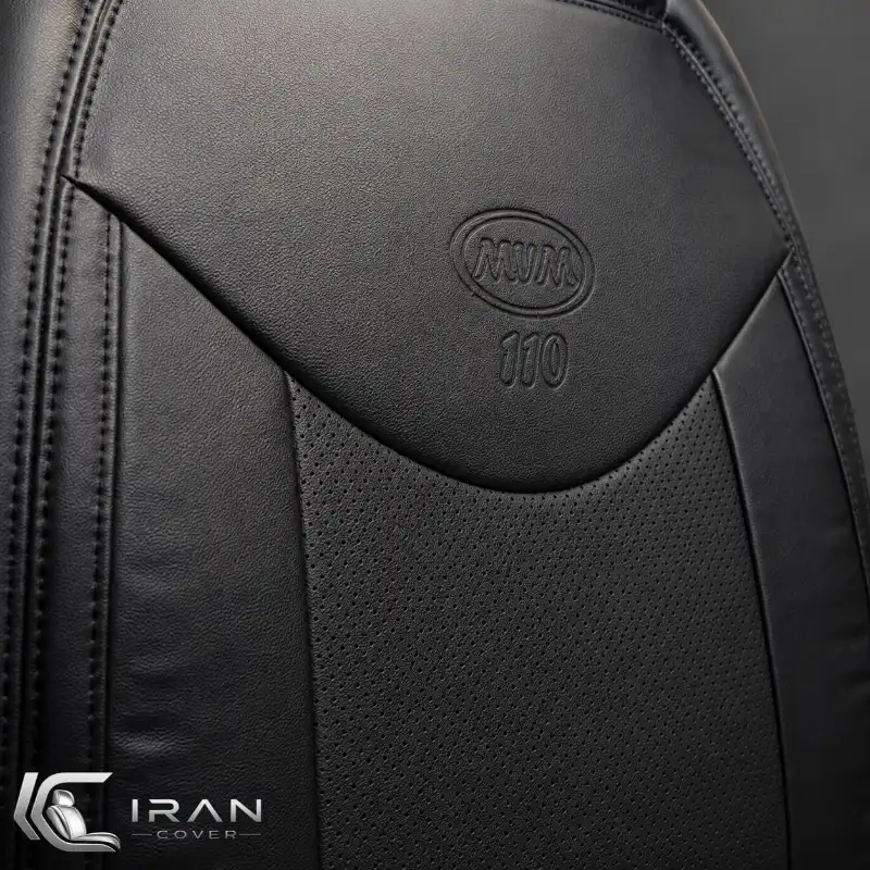 روکش صندلی MVM 110 قدیم چرم مشکی وسط پانچ دار تنفسی - Image 2