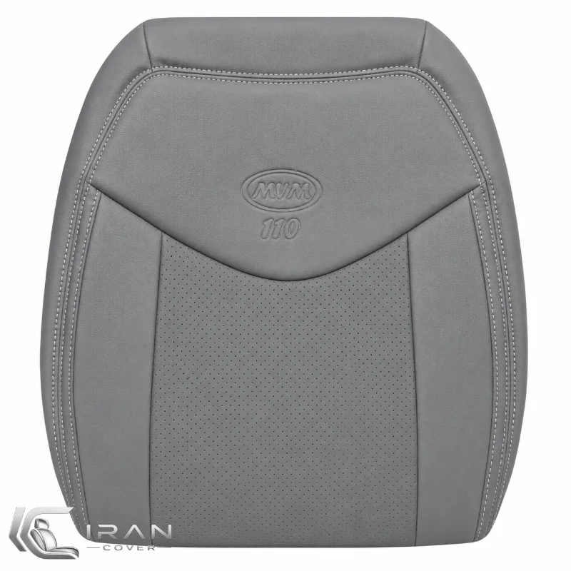 روکش صندلی MVM 110 قدیم چرم طوسی وسط پانچ دار تنفسی