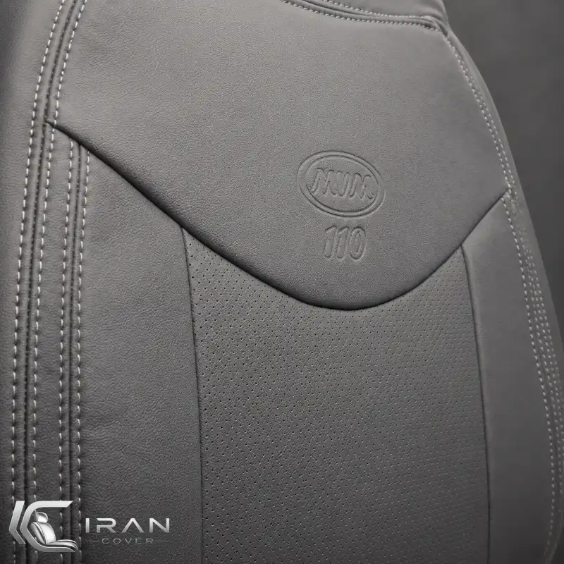 روکش صندلی MVM 110 قدیم چرم طوسی وسط پانچ دار تنفسی - Image 2