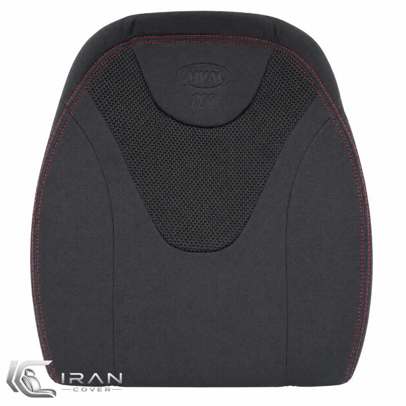روکش صندلی MVM 110S تمام پارچه مشکی وسط اسپایس مشکی دوخت قرمز