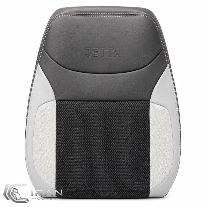 روکش صندلی جتا VS7 چرم و اسپایس مشکی و طوسی تیکه مخمل